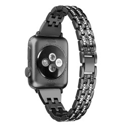 Black Bling Women Diamond Stainless Steel Bracelet Bands for Apple